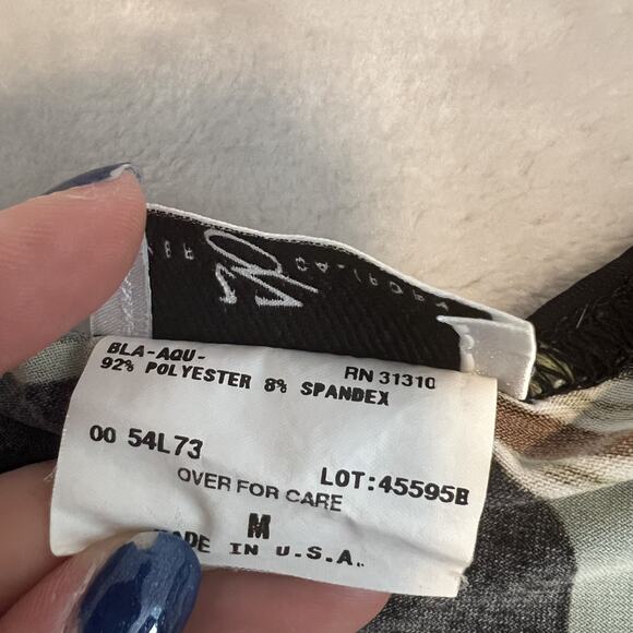 VTG Byer Top Womens Medium Black Retro Floral Wrap Stretch Y2K Boho Fairygrunge - Picture 9 of 11